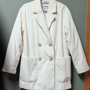 Madewell Women's Small Ivory Double-Breasted Pea Coat